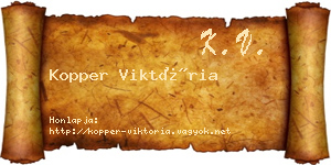 Kopper Viktória névjegykártya